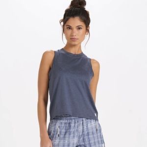NWT Vuori energy top azure heather S loose tank blue workout